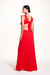 Vestido Longo Decote V Vermelho - LV Store