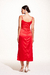 Slip Dress Acetinado Vermelho - LV Store