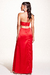 Vestido Longo Recorte Cintura Vermelho - loja online