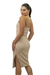 Vestido Basic Fenda Lateral Areia - comprar online