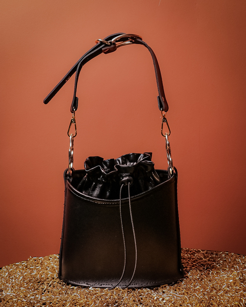 Allsaints ray leather bucket bag best sale