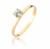 Amor perfeito 2 - anel folheado á ouro com cristal de swarovski