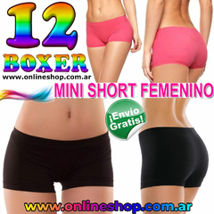 12 Boxer Mini Short Dama Oferta X Docena Lencería Femenina - comprar online