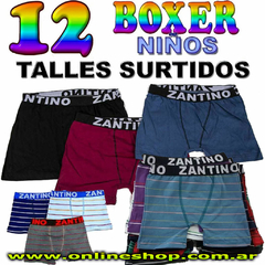 Pack de 12 Boxer para Niños Algodon