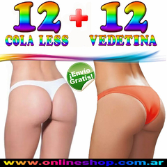 12 Bombachas Vedetina + 12 Cola Less Talle Universal Algodón - comprar online
