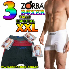 Pack de 3 Boxer Zorba Talle Especial XXL de Algodón
