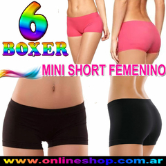Pack de 6 Boxer Mini Short Dama Lencería Femenina - comprar online