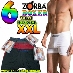 Pack de 6 Boxer Zorba Talle Especial XXL de Algodon