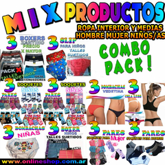 Mix de Productos * Ropa Interior y Medias Mujer Hombre Niños y Niñas - comprar online
