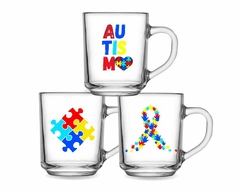 Kit 3 Canecas Personalizadas 255ml Tema Autismo