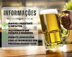 2 Canecas de Cerveja Grande 1 Litro Vidro 5MM Resistente - loja online