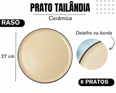 Kit 6 Pratos Cerâmica Raso 27cm Resistente na internet