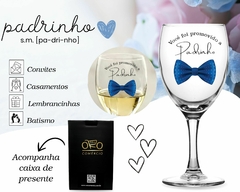 Caixa + 2 Taças 340ml Padrinho Madrinha - loja online