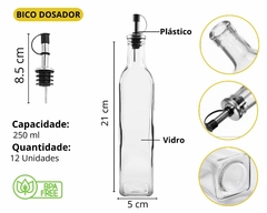 12 Un Galheteiro 250ml Vidro P/ Azeite Vinagre - Oro Comércio