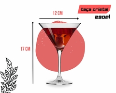 Jogo 6 Taças Martini Cristal 290ml Drinks na internet