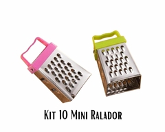 Kit 10 Mini Ralador Inox Manual 4 Faces