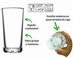 Jogo De 6 Copos 300ml Vidro Transparente - comprar online