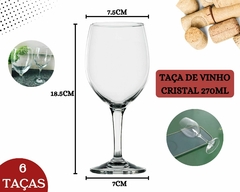 Conjunto 6 Taças Cristal Vinto Tinto Drinks 270ml Sofisticação Chique na internet