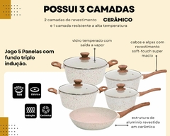 Jogo De Panela 5 Pcs Cerâmica Antiaderente Marmorizada na internet