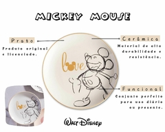 Kit 4 Pratos Sobremesa Mickey Cerâmica - Oro Comércio