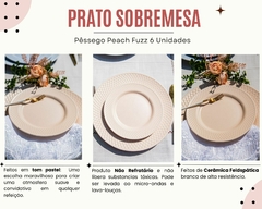 Pratos Sobremesa Doces Pessego Peach Ceramica Salmao 6pçs - Oro Comércio