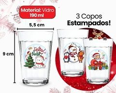 Kit 3 Copos Americanos 190ml Personalizado Natal Decorativo - Oro Comércio