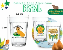 Kit 3 Copos Americanos 190ml Cachorro Caramelo Meme Brasil - Oro Comércio