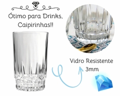 Conjunto 6 Copos 250ml Vidro 3mm Desenhado Luxo na internet