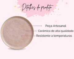 Conjunto com 6 Pratos Rasos Porcelana Rosa Litich - loja online