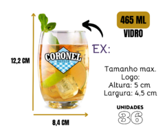 Kit 36 Copos Vidro 465ml Personalizados - Oro Comércio