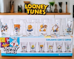 Imagem do 6 Copos Americano Vidro Looney Tunes C/ Caixa