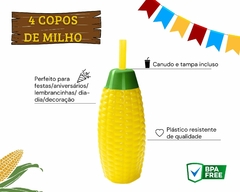 Kit 4 Copos 300ml De Milho Com Canudo - Oro Comércio