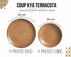 Imagem do Aparelho De Jantar 16 Peças Terracota Cerâmica Coup