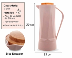 Garrafa Térmica 1 Litro De Café Rosa - Oro Comércio