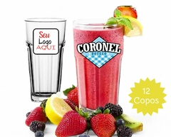 Kit 12 Copos Personalizados 360 ml Vidro Sua Arte/Logo/Foto - loja online