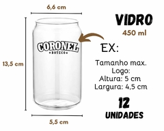 Kit 12 Copos Lata 450ml Personalizados Estampa/ Logo - loja online