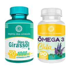 KIT Saúde 1 Óleo de Girassol + 1 Ômega 3 da Chia - 90 Cápsulas cada Frasco