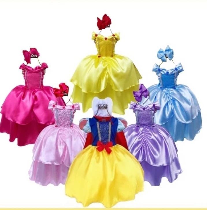 Fantasia Vestido Luxo Infantil Princesa Bela Adormecida C/ Tiara