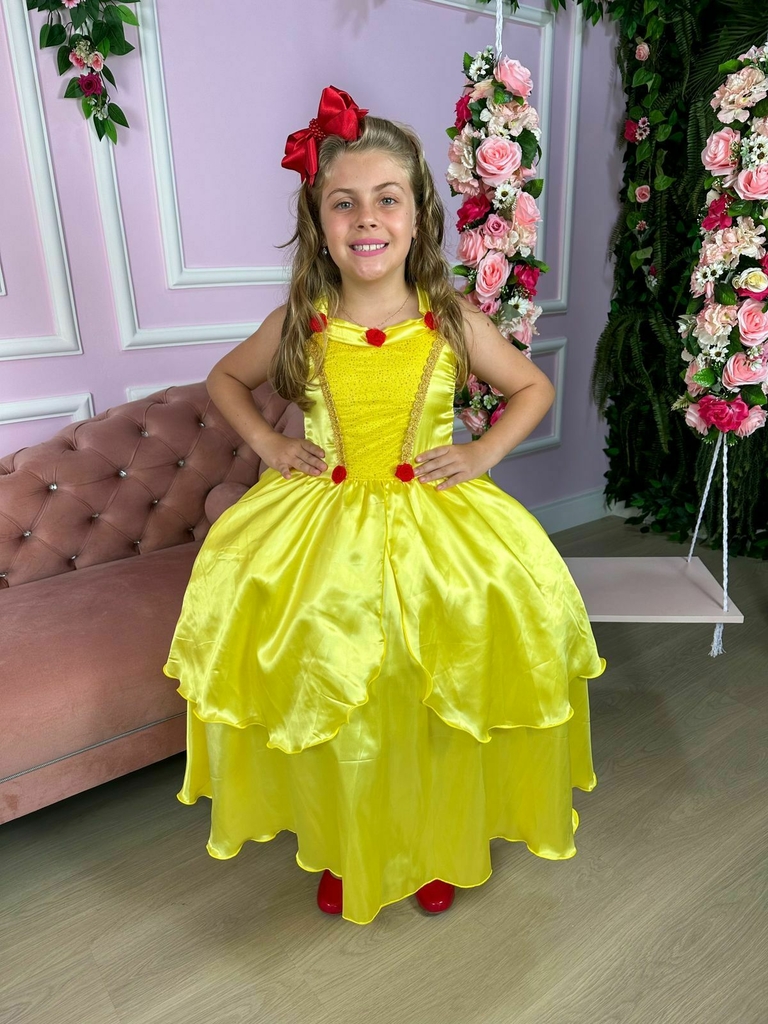 Vestido de princesa infantil luxo sales
