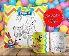 Plantillas Cojines + Tazas Infantiles P/ Pintar V1