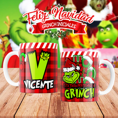 Plantillas Tazas Navidad Alfabeto Grinch - PlantillasyVectores