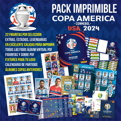 Kit Imprimible Álbum Copa Ámerica USA 2024