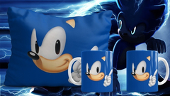 Plantillas Sublimación Cojines + Tazas Sonic - tienda online