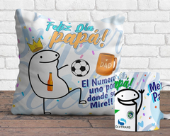 Plantillas Sublimación Tazón + Cojín Flork Padre Fútbol - tienda online