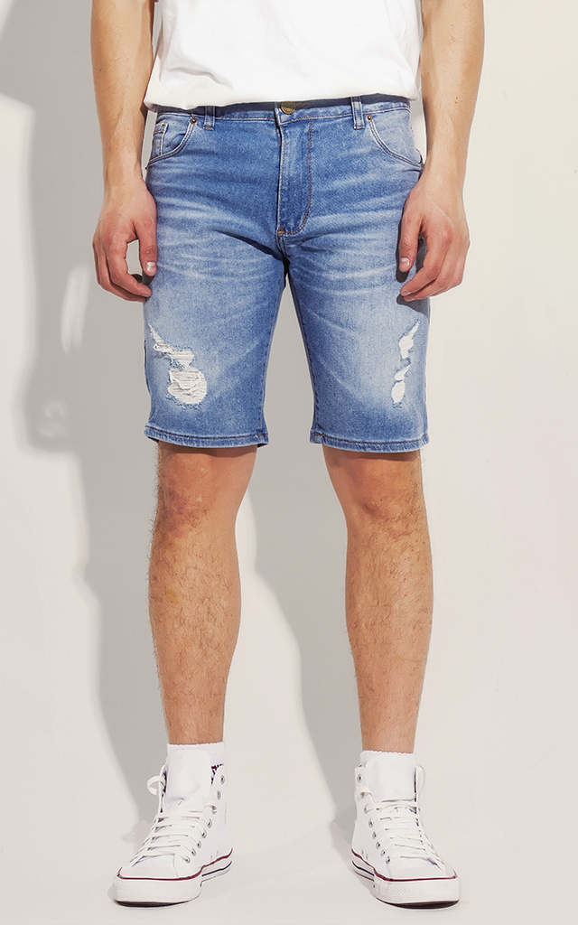 Bermuda Jean Skinny Natal Bermudas de Hombre KAZUMA