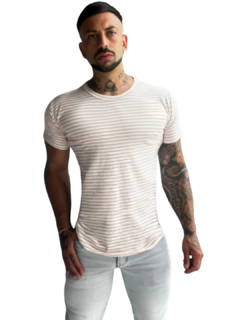 Remeron Hombre Entallado Lyx Long Fit Rayas Curvo Slim Remera - comprar online