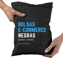 Bolsas Ecommerce negras 20x30+5 (20x35) N°1 en 50 micrones x100u