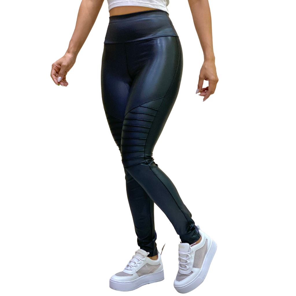 Calça Legging Fancy com Nervuras - Conhaque - Trinys