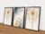 QUADRO DECORATIVO FLORES DANDELION DOURADOCOM BORBOLETAS- Kit de 3 Quadros - comprar online