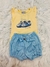 Conjunto Fakini - Blusa e Short - Princess Amarelo com azul - comprar online